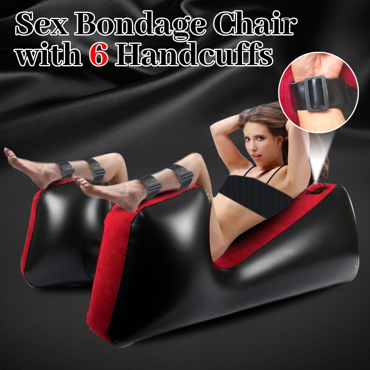 Sex Furniture Inflatable Sofa Bed with Handcuffs Bondage Gear for Couples