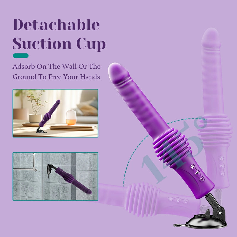 Hands-Free Thrusting Vibrating Heating Sex Machine with Remote Control