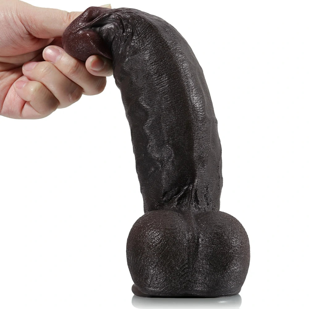 8.6" Black Silicone Dildo For Sex Chair
