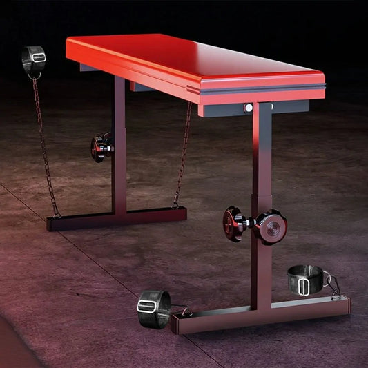 Adjustable-Height Sex Bench With Wrist Straps