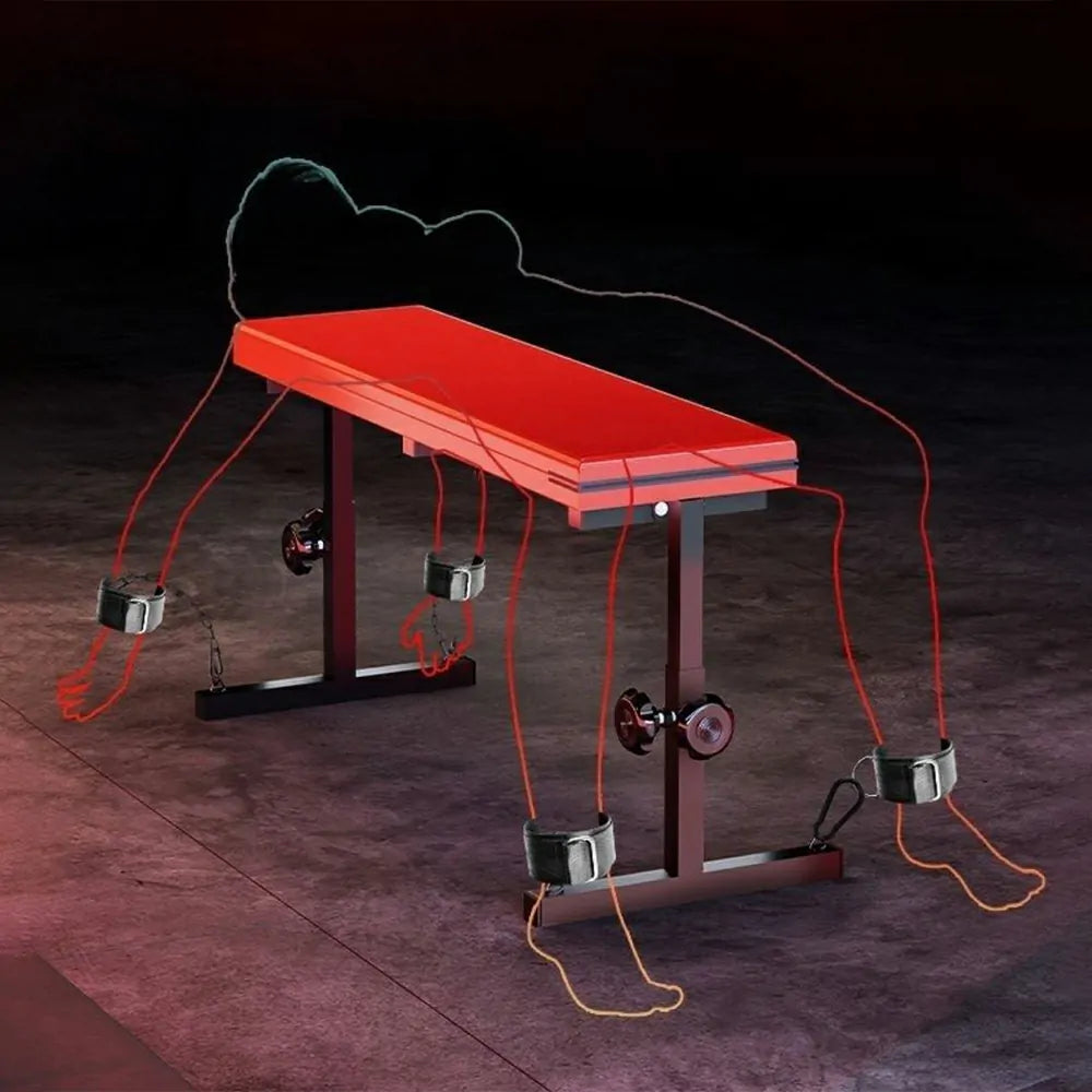 Adjustable-Height Sex Bench With Wrist Straps