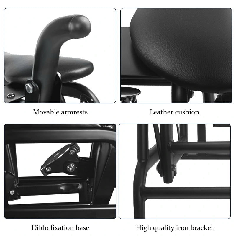Black Heavy-Duty Sex Rocking Chair with Dildo