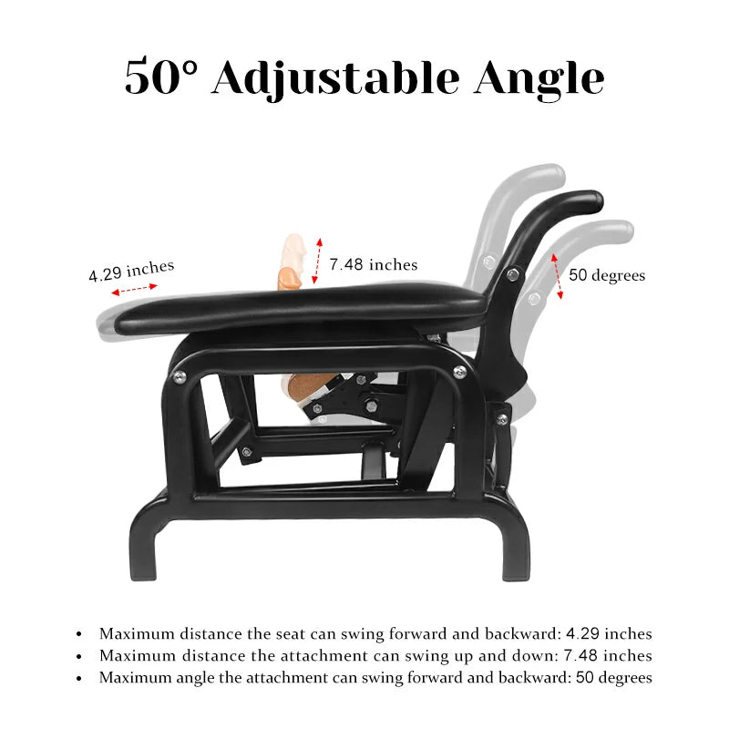 Black Heavy-Duty Sex Rocking Chair with Dildo