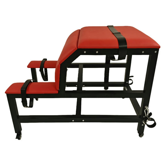Black and red Tantra sex chair with sex machine and dildo