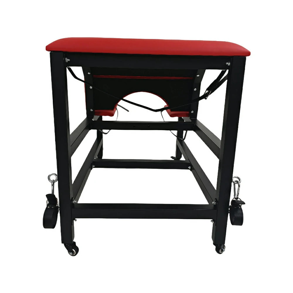 Black and red Tantra sex chair with sex machine and dildo