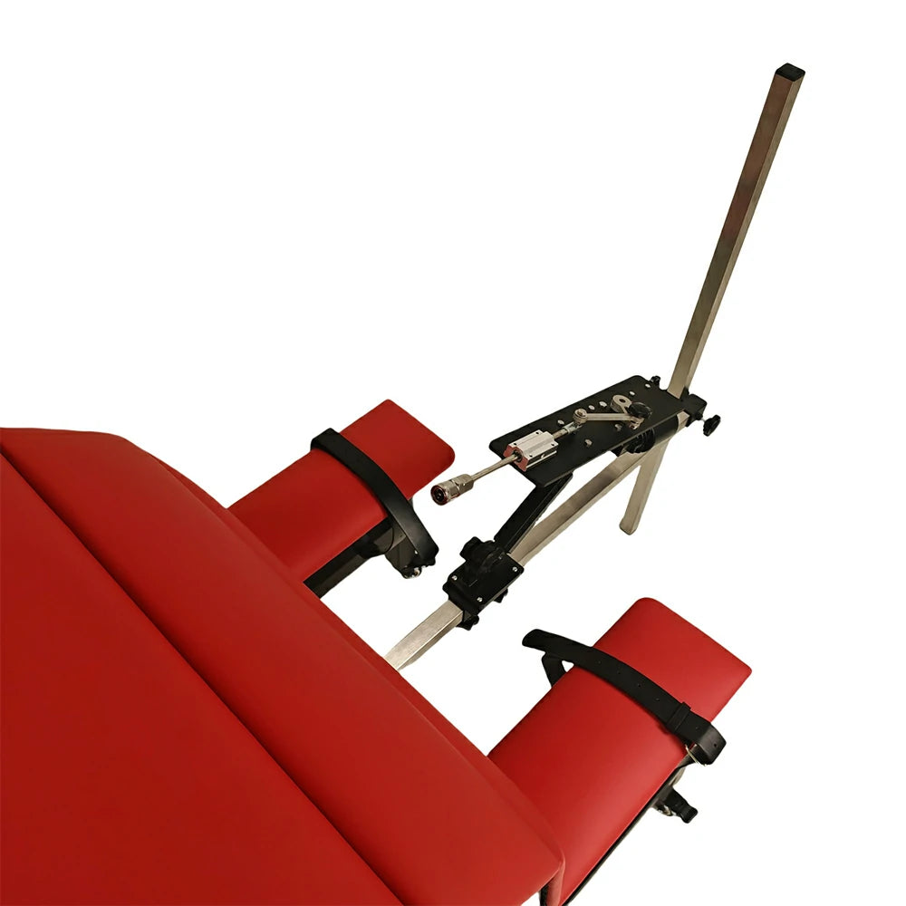 Black and red Tantra sex chair with sex machine and dildo