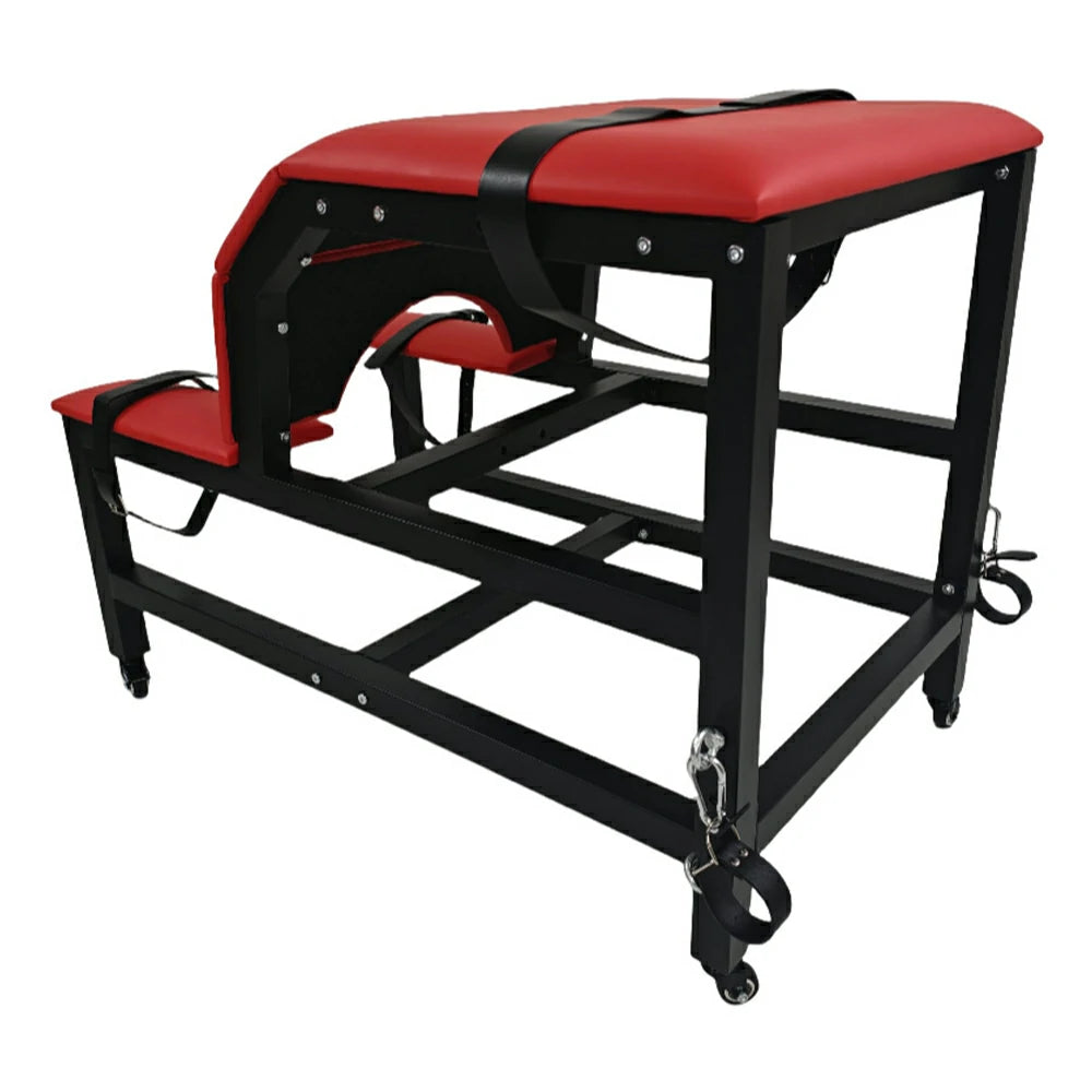 Black and red Tantra sex chair with sex machine and dildo