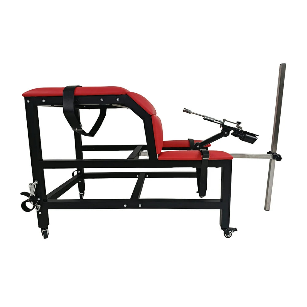 Black and red Tantra sex chair with sex machine and dildo