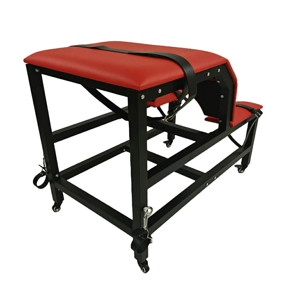 Black and red Tantra sex chair with sex machine and dildo