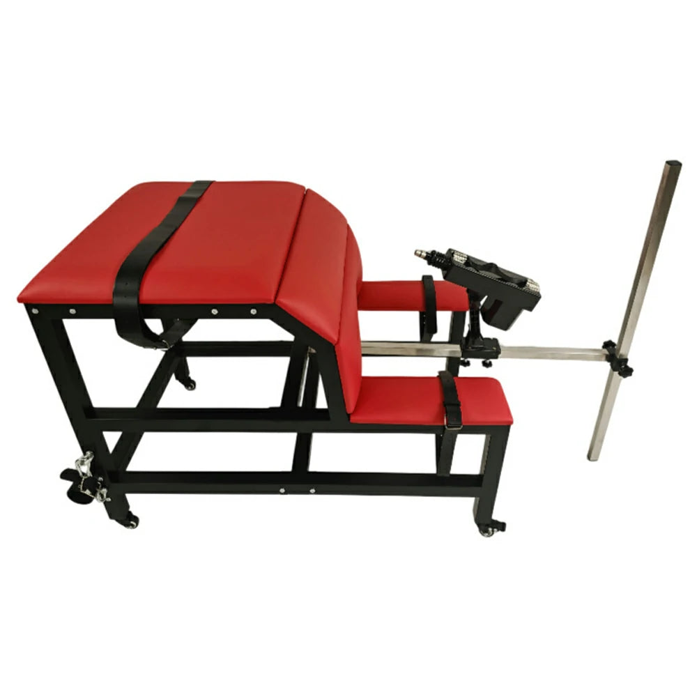 Black and red Tantra sex chair with sex machine and dildo