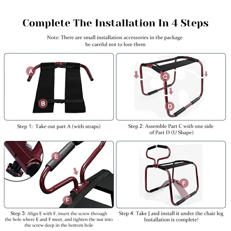 Dark Red Sex Chair with Central Base and Armrests Dildo Chair