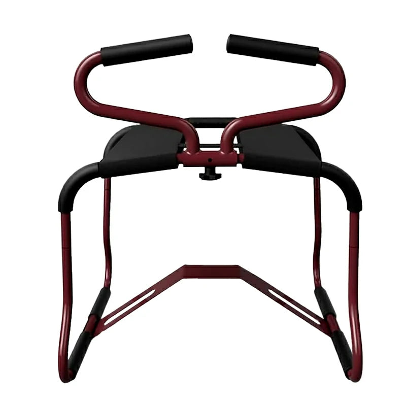 Dark Red Sex Chair with Central Base and Armrests Dildo Chair