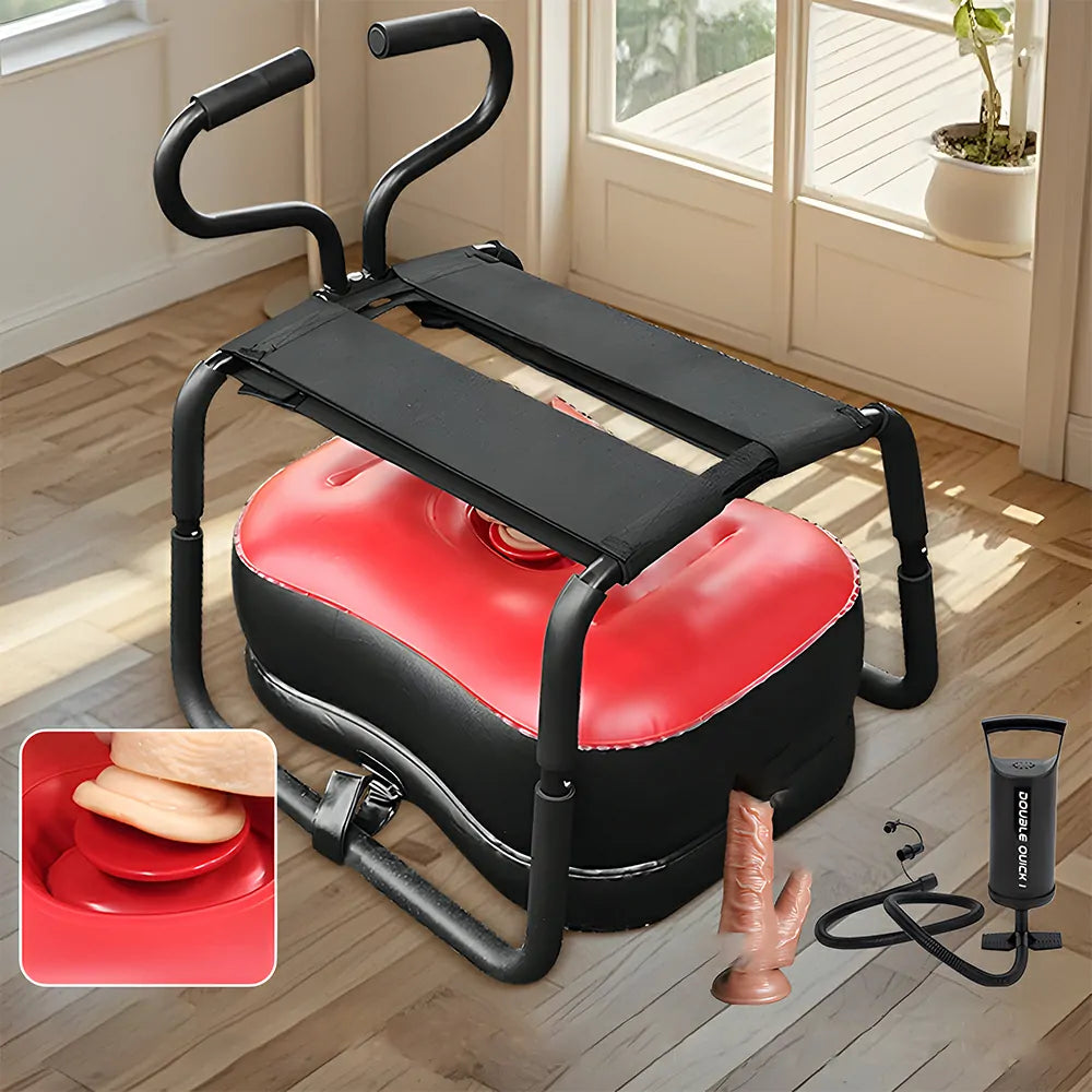 Elastic Sex Chair With Inflatable Cushion And Dildo