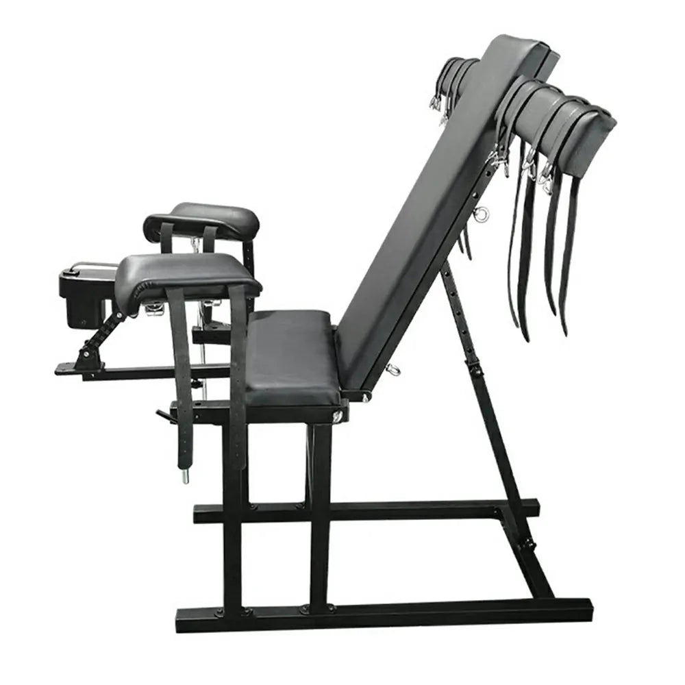 Heavy-Duty Sex Bench With Wrist Straps And Sex Machine