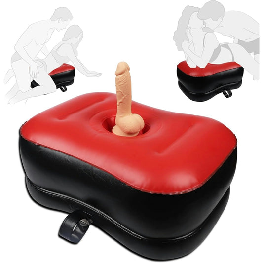 Inflatable Sex Mat with Dildo Holder Portable Love Pillow for Couples