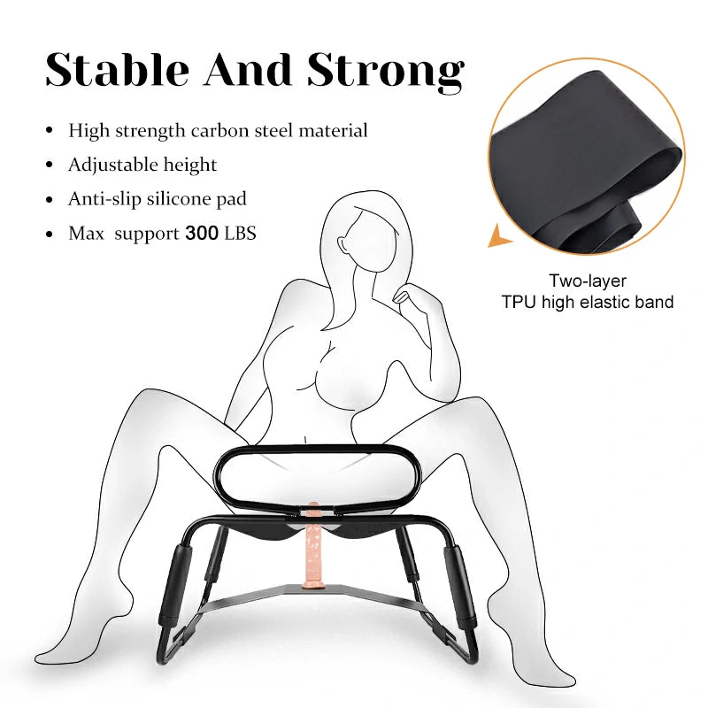 Large Bouncing Sex Chair with Suction Cup Dildo and Armrests