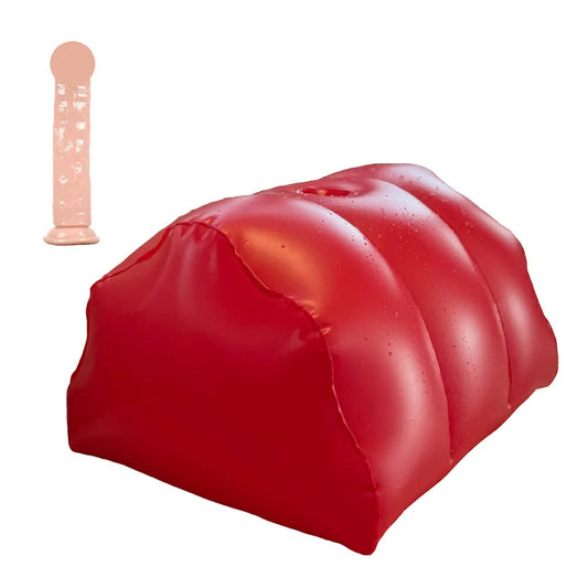 Red Inflatable Shower Chair With Pump And Dildo