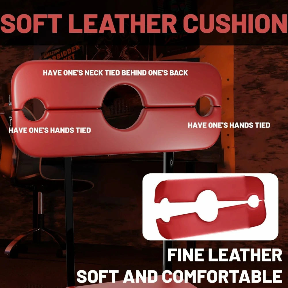 Restraint-Style Sex Bench With Neck And Wrist Support Slots