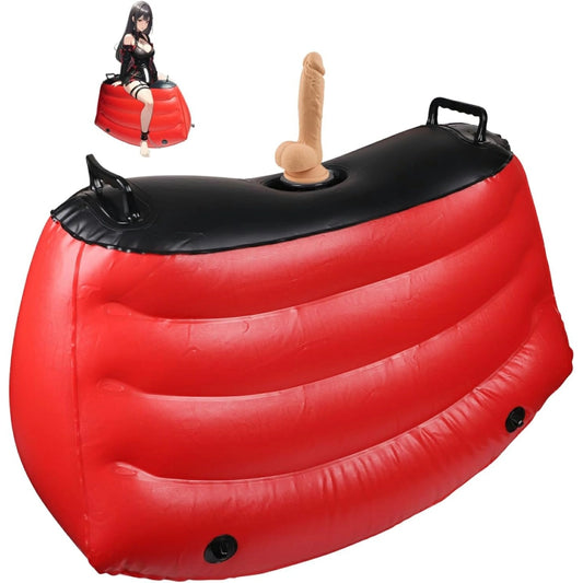 Riding Sex Cushion Inflatable Chair with Dildo Mount & Stable Handles