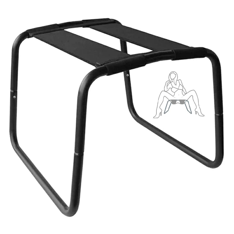 Black Elastic Sex Chair with Two Elastic Straps