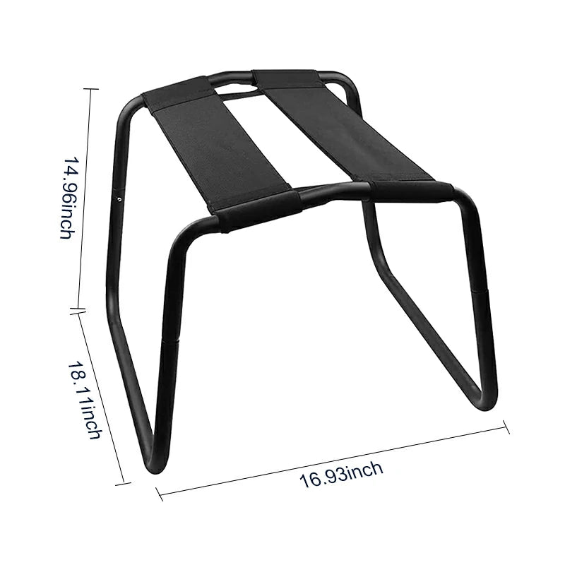 Black Elastic Sex Chair with Two Elastic Straps