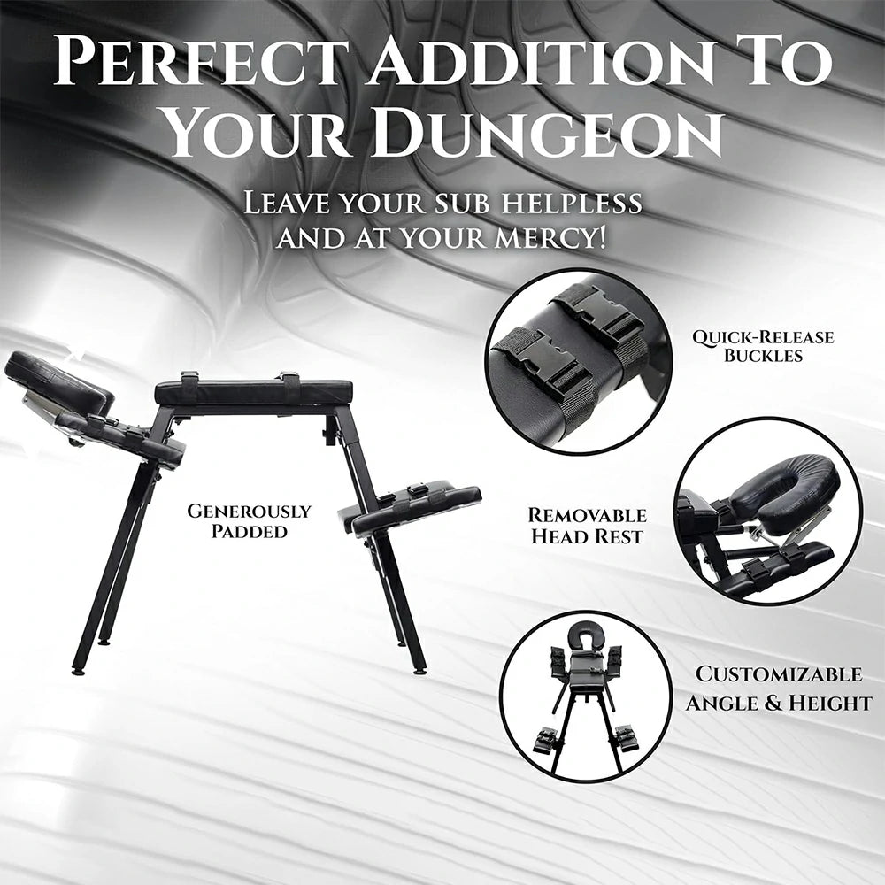 Stable Restraint Bench With Headrest And Wrist Straps