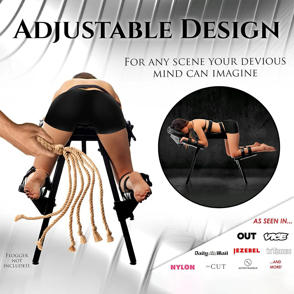 Stable Restraint Bench With Headrest And Wrist Straps