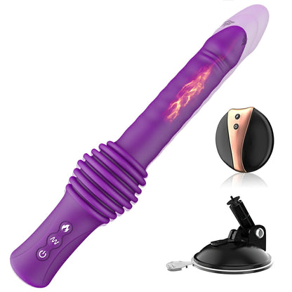 Hands-Free Thrusting Vibrating Heating Sex Machine with Remote Control