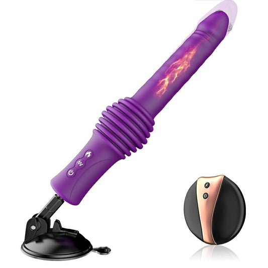 Hands-Free Thrusting Vibrating Heating Sex Machine with Remote Control