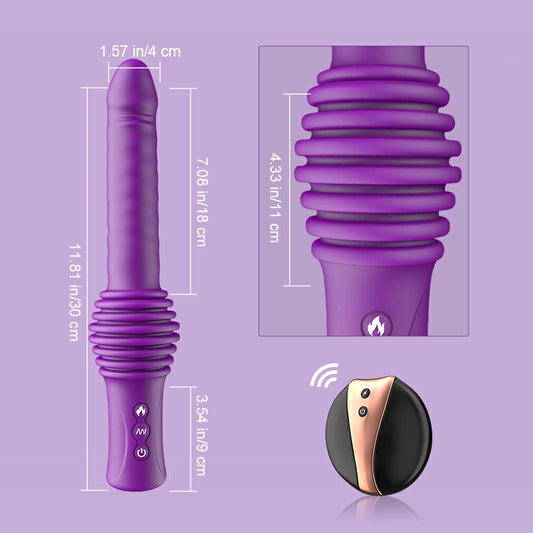 Hands-Free Thrusting Vibrating Heating Sex Machine with Remote Control