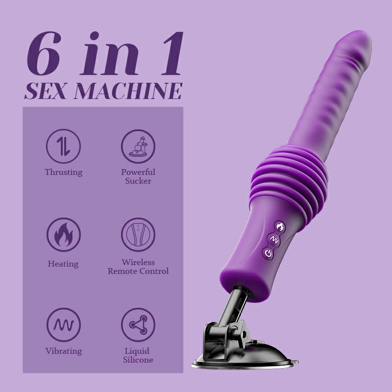 Hands-Free Thrusting Vibrating Heating Sex Machine with Remote Control