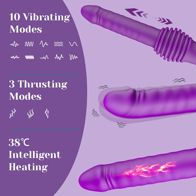 Hands-Free Thrusting Vibrating Heating Sex Machine with Remote Control