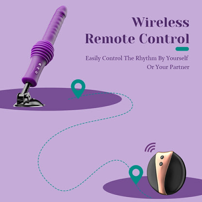 Hands-Free Thrusting Vibrating Heating Sex Machine with Remote Control