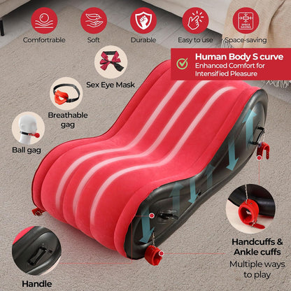 Reinforced Explosion-proof Inflatable Sex Sofa with Air Pump