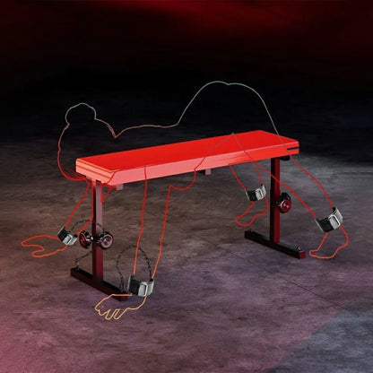 Adjustable-Height Sex Bench With Wrist Straps