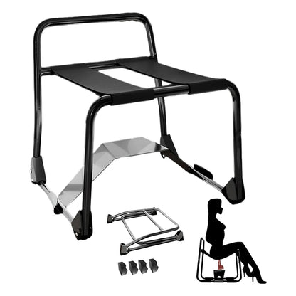 Black Foldable Bouncing Sex Chair with Armrests and Base