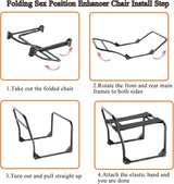 Black Foldable Bouncing Sex Chair with Armrests and Base