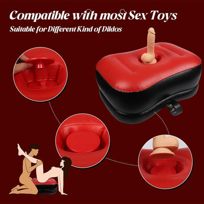 Inflatable Sex Mat with Dildo Holder Portable Love Pillow for Couples