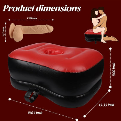 Inflatable Sex Mat with Dildo Holder Portable Love Pillow for Couples