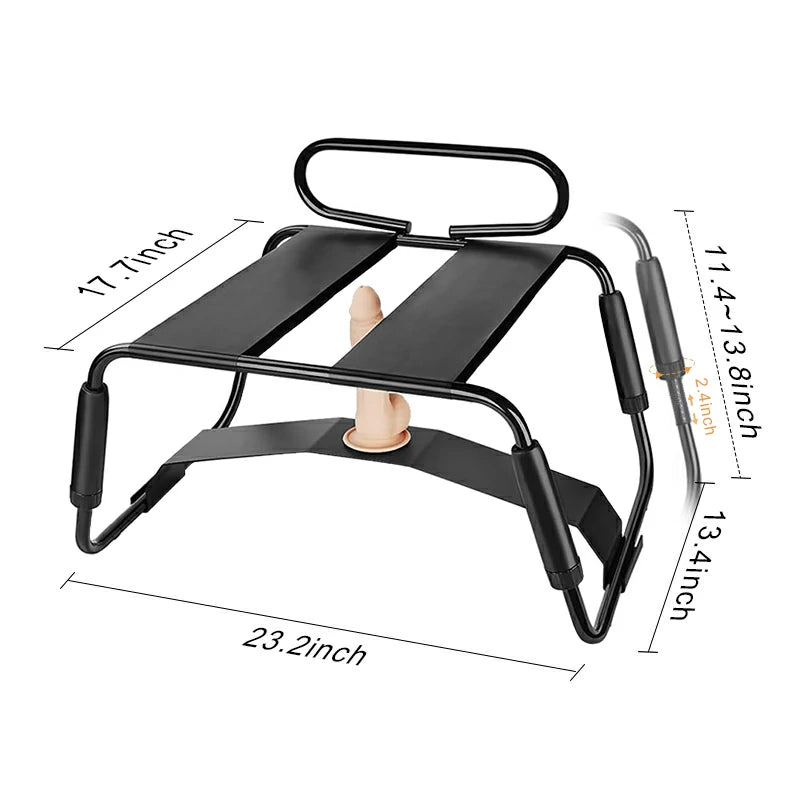 Large Bouncing Sex Chair with Suction Cup Dildo and Armrests