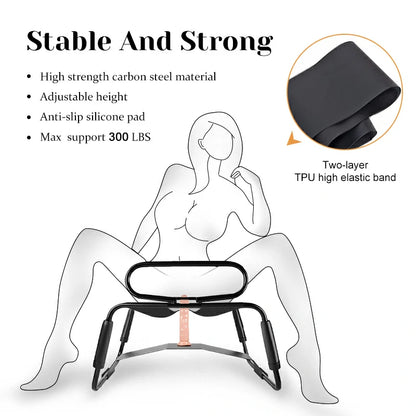 Large Bouncing Sex Chair with Suction Cup Dildo and Armrests