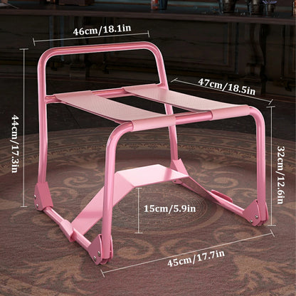 Pink Foldable Bouncing Sex Chair with Armrests and Base