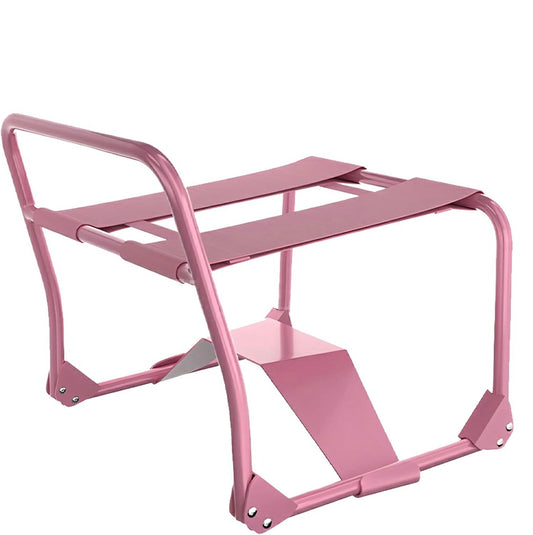 Pink Foldable Bouncing Sex Chair with Armrests and Base