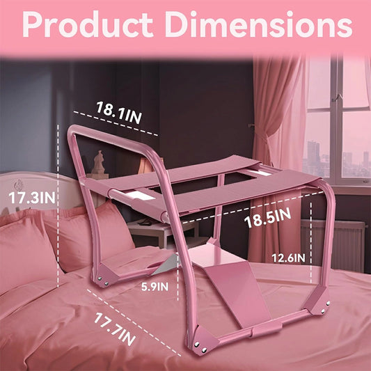 Pink Foldable Bouncing Sex Chair with Armrests and Base