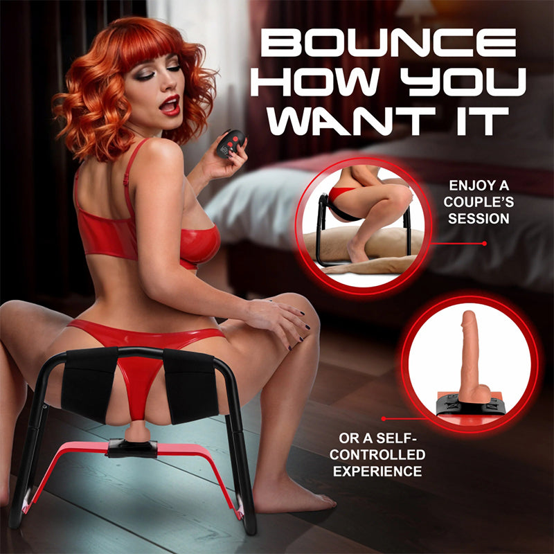Ride Bangin Elastic Bench with Handles for Couples Men Women and Solo Play Black