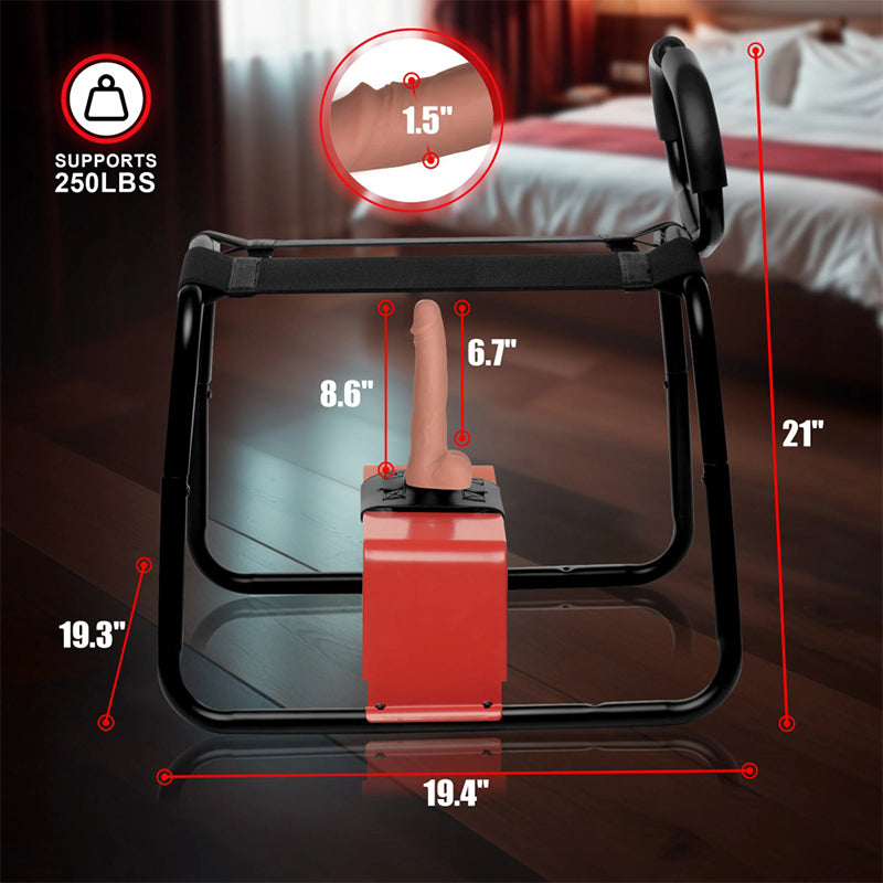Ride Bangin Elastic Bench with Handles for Couples Men Women and Solo Play Black