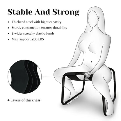Black Elastic Sex Chair with Two Elastic Straps