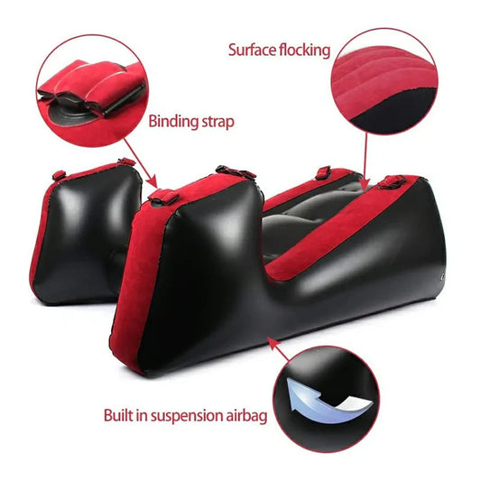 Sex Furniture Inflatable Sofa Bed with Handcuffs Bondage Gear for Couples