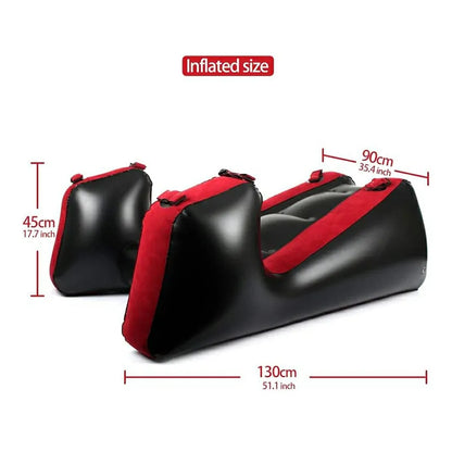 Sex Furniture Inflatable Sofa Bed with Handcuffs Bondage Gear for Couples