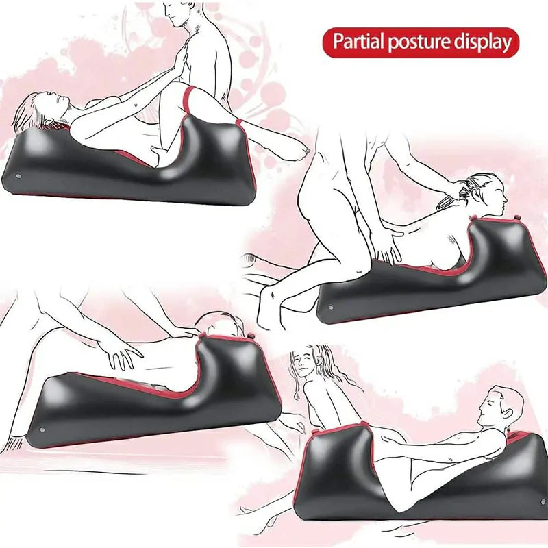 Sex Furniture Inflatable Sofa Bed with Handcuffs Bondage Gear for Couples